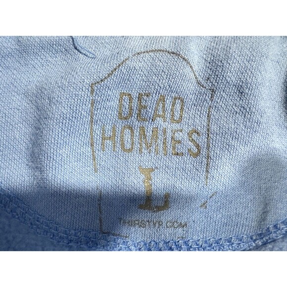 Dead Homies Blue Mens Graphic Print Gun Pullover USA Flag Hoodie Sweatshirt Sz L - Picture 6 of 9